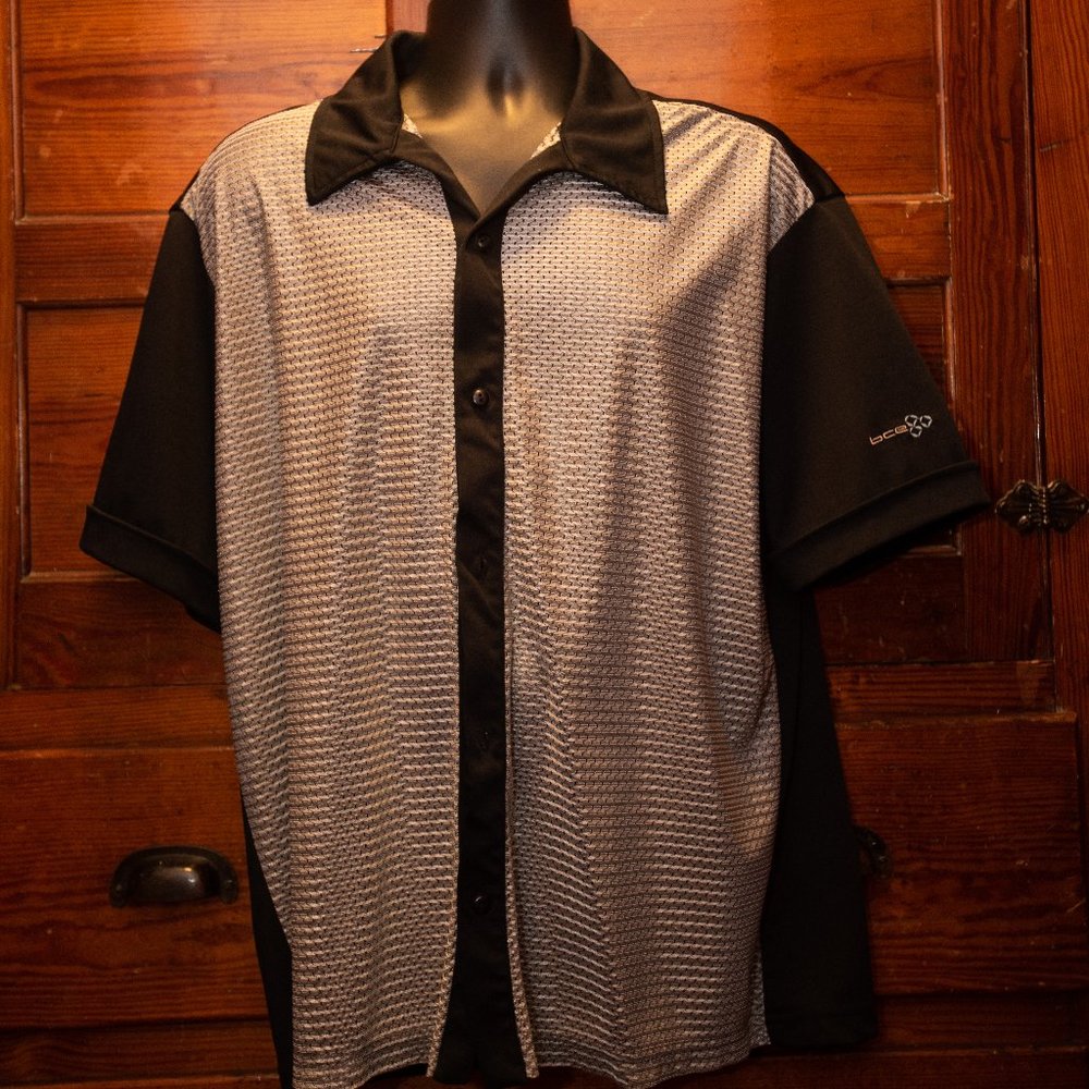 BC Ethic Enduro silver and black button-up shirt